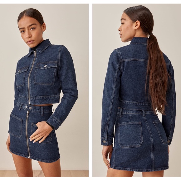 Reformation Anna patch pocket mini zipper skirt size 30 NEW NWT - Picture 4 of 16